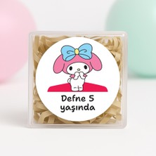 Kişiye Özel Melody Temalı Doğum Günü Temalı Baskılı Yapışkanlı Etiket 4 cm Yuvarlak 24 Adet