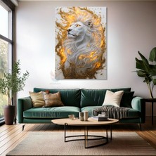 Kanvas Tablo Ev Ofis Duvar Tablosu Beyaz Aslan Yeni Ev Hediyesi Kanvas Ev Dekoru