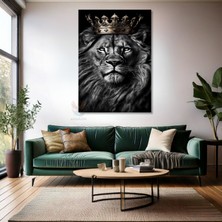 Kanvas Tablo Ev Ofis Duvar Tablosu Aslan Kral Siyah Beyaz Yeni Ev Hediyesi Kanvas Ev Dekoru