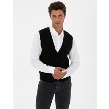 Pierre Cardin Erkek Siyah Triko Yelek 50317313-VR046