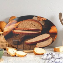 Cozy Co: Temperli Cam Elips Kesme ve Sunum Tablası, Kesme Tahtası, Kesme Tablası, Sunumluk, CKT002