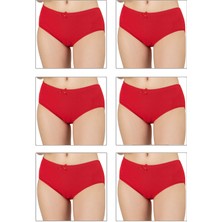 6'lı Paket Kadın Ribana Esnek Pamuklu Yüksek Bel Bato Külot Büyük Bedenli