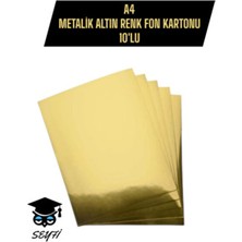 A4 20X30 cm Metalik Altın Renk Fon Kartonu 10'lu