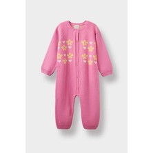 DeFacto Çiçekli Uzun Kollu Triko Tulum Kız Bebek Yenidoğan F3224A525WN