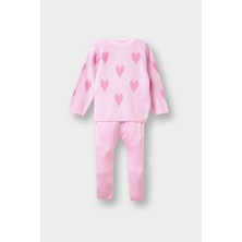 DeFacto 2'li Takım Kalp Desenli Triko Kazak Alt Kız Bebek F3228A525WN
