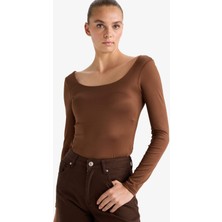 DeFacto Kare Yaka Uzun Kollu Çıtçıtlı Body G1403AX25AU