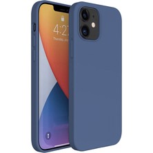 Piyasa Sepeti Apple iPhone 12 6.1'' İnce Mat Silikon Kılıf Lacivert