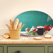 Cozy Co: Temperli Cam Elips Kesme ve Sunum Tablası, Kesme Tahtası, Kesme Tablası, Sunumluk, CKT003