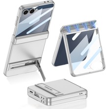 Galaxy Z Flip 7 Kılıf Zore Kıpta Standlı Kapak - Gümüş