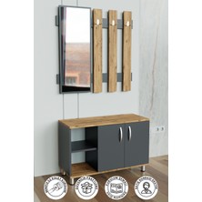 Hediyeler Kapında "alçin" Ayakkabılık ve Askılık & Portmanto Ahşap-Antrasit