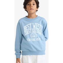 DeFacto Bisiklet Yaka Baskılı Sweatshirt Erkek Çocuk F2843A825AU