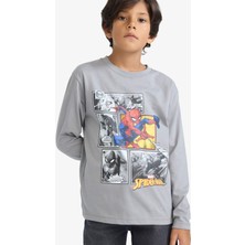 DeFacto Marvel Games Spiderman Bisiklet Yaka Uzun Kollu Tişört Erkek Çocuk F4813A825AU