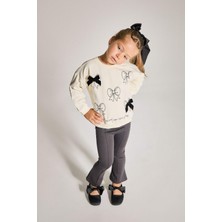 DeFacto Kız Bebek 2'li Takım Baskılı Sweatshirt İspanyol Paça Tayt F4857A525AU
