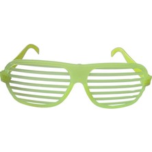 Camsız Fosforlu Shutter Sarı Renk Panjur Gözlük 1 Adet Glow Retro