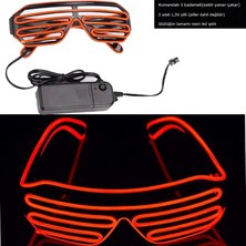 Kablo Kumandalı Neon Çepeçevre LED Işıklı Panjur Gözlüğü Kırmızı Renk Hawa Retro Hallow