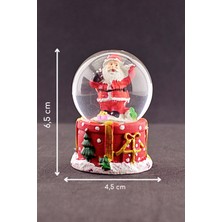 Merry Christmas Sevimli Noel Baba Temalı  Mini Boy Işıklı Kar Küresi 6,5 cm 1