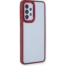 Samsung Galaxy A53 5g Elegant Clear Case (Şeffaf Kılıf) - Stylish Protective Cover  - Kırmızı