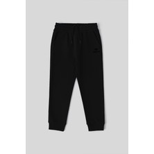 Tommy Life Siyah Standart Fit Manşetli İnce Erkek Çocuk Eşofman Alt - 11205