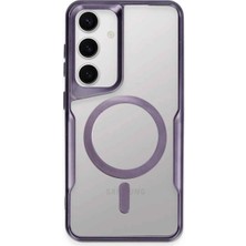 Samsung Galaxy S24 Elegant Venüs Magsafe Kılıf – Slim Transparent Tasarım - Derin Mor