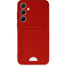 Samsung Galaxy A35 5g Kılıf Card Flex Kılıf (Kartlıklı) - Kırmızı