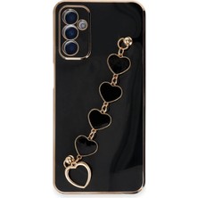 Samsung Galaxy A14 4g Elegant Charm Case (Kalpli Zincirli Kılıf) Elegant Silicone Cover - Siyah