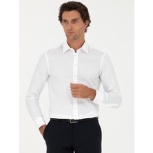 Cacharel Erkek Beyaz Slim Fit Uzun Kollu Gömlek 50282347-VR013
