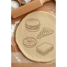 Fast Food Seti Kurabiye Kalıbı, Hamur Şekillendirici, Bisküvi Kalıbı, Kolay Kesim Ucu
