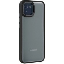 Samsung Galaxy A03 Elegant Clear Case (Şeffaf Kılıf) - Stylish Protective Cover  - Siyah