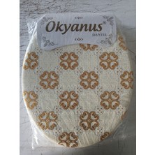 Okyanuz Altın Dantel Desenli Yumuşak Klozet Kapağı