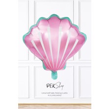 Pembe Deniz Kabuğu Folyo Balon Deniz Kızı Tema Doğum Günü Istiridye Balon