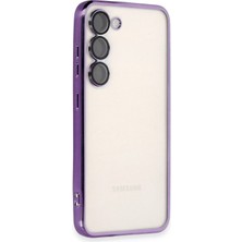 Samsung Galaxy S23 Plus Crystal Shield Lensli Silikon (Lens Protector / Kamera Koruyucu Kılıf) - Mor
