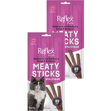 Meaty Sticks Tavuklu ve Kızılcıklı Kedi Ödül Çubuğu 3X5GR Ikili Paket