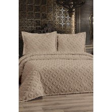 Çeyiz Diyarı Karoks 3 Parça Çift Kişilik Pike Takımı Bej