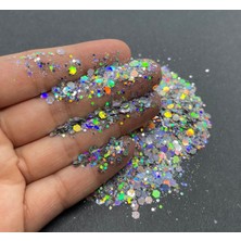 5gr Epoksi Chunky Glitter Gümüş Holografik