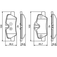 Bosch 0986495400 - Disk Balata Cooper-Cooper Cabrio-Cooper S-Cooper S Cabrio-John Cooper Works-One