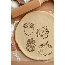 Sonbahar Seti Kurabiye Kalıbı, Hamur Şekillendirici, Bisküvi Kalıbı, Kolay Kesim Ucu