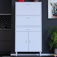 Modilayn Vio (75X163,4X32,5 Cm) Yeni Çekmeceli, Kapaklı, Ekmeklikli, Çok Amaçlı Mutfak Dolabı.