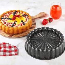 Granit Kaplama Döküm Kek Kalıbı 28 cm – Yanmaz, Yapışmaz Yüzey 6 cm Derinlik