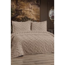 Çeyiz Diyarı Zigoks 3 Parça Çift Kişilik Pike Takımı Bej