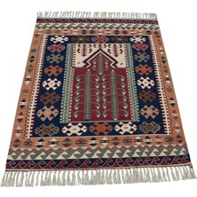 Yeni El Dokuma Otantik Balıkesir Yörük Yün Kilim 6406