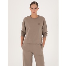 Pierre Cardin Kadın Vizon Oversize Sweatshirt 50314963-VR052