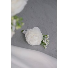 Doğal Gül Damat Yaka Çiçeği