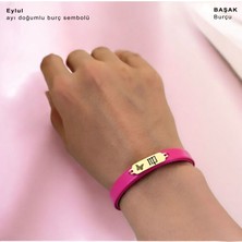 14 Ayar Plakalı Altın Eylül Ayı Doğumlarına Pembe Derili Kelebek Figürlü Hediye BILEKLIK-651AY