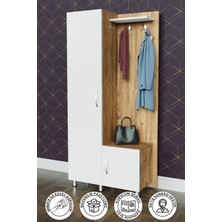 Hediyeler Kapında "pelen" Portmanto Askılık Vestiyer Ayakkabılık Beyaz- Ahşap