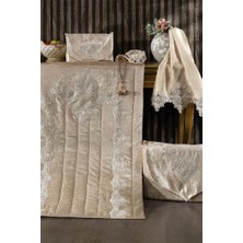 Hüma Kadife Seccade Seti Cappucino