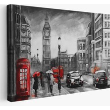  Ingiltere Londra Yağlıboya Görünüm Dekoratif TABLO-3543