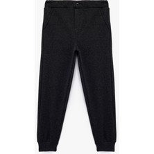 Düğmeli Cep Detaylı Basic Pantolon Görünümlü Eşofman Altı