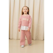 Kız Çocuk London Nakışlı Şardonlu 2 Li Takım - 3266/3265