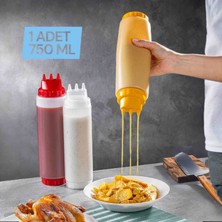 1 Adet 750 ml 3 Delikli 2 Kapaklı ( Alttan ve Üstten ) Sıkma Şişesi, Ketçap Şişesi,mayonez Şişesi, Hardal Şişesi, Yağlık, Sos Kabı,saklama Kutusu,ballık