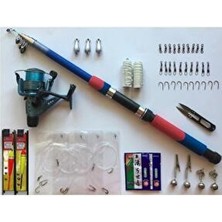 Belirtilmemiş 50 Parça Olta Seti 2.40 cm Kamış ve 40'lık Makine ile Yetişkinler için Profesyonel Kullanım